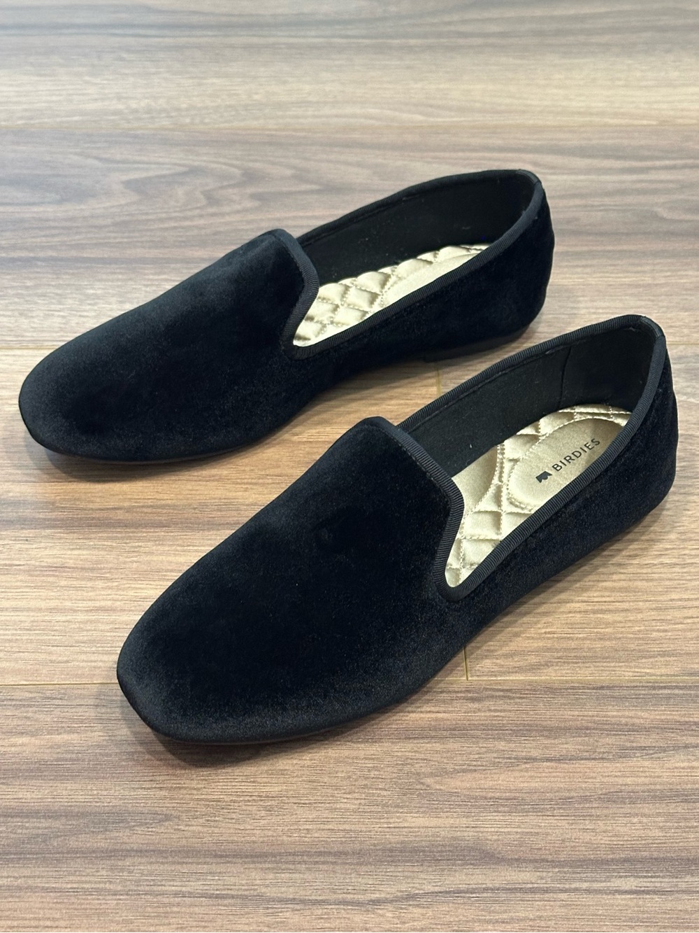 Birdies The Starling Loafer in Black Velvet Size 8